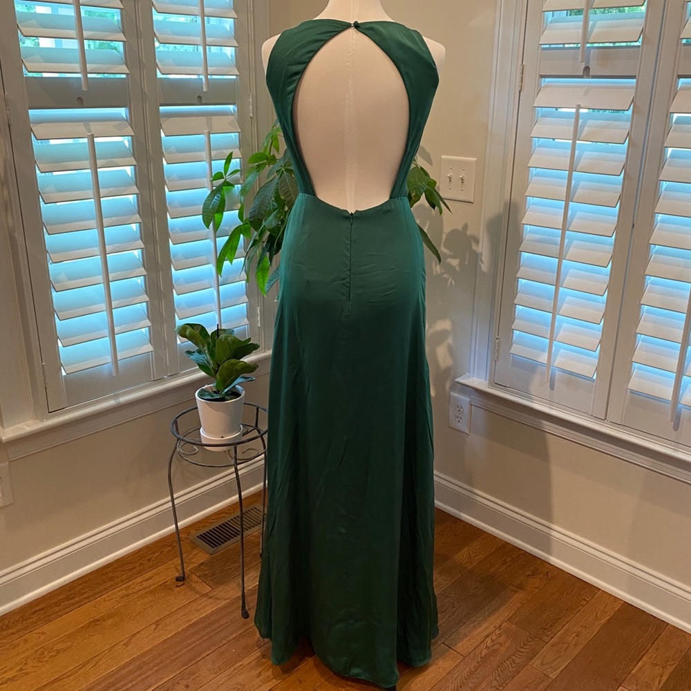 Lela Rose Emerald Green Silk Gown / Dress size 2 - Picture 6 of 9